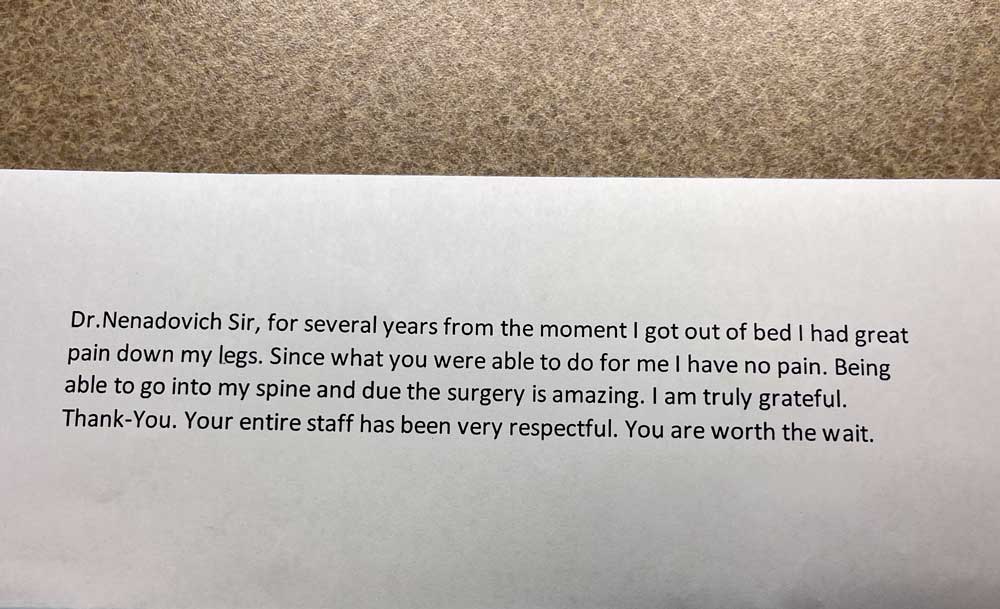 note to Dr. Nenadovich